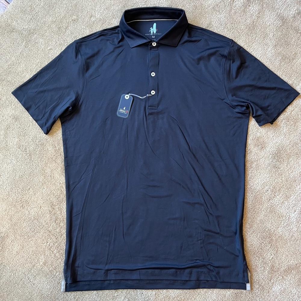 NWT Johnnie-O Featherweight Polo - Solid Black